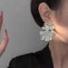 Metal Metal Ginkgo Leaf Earrings Silver/Gold Leaves Ear Studs Fashion Big Plant Earrings  Women