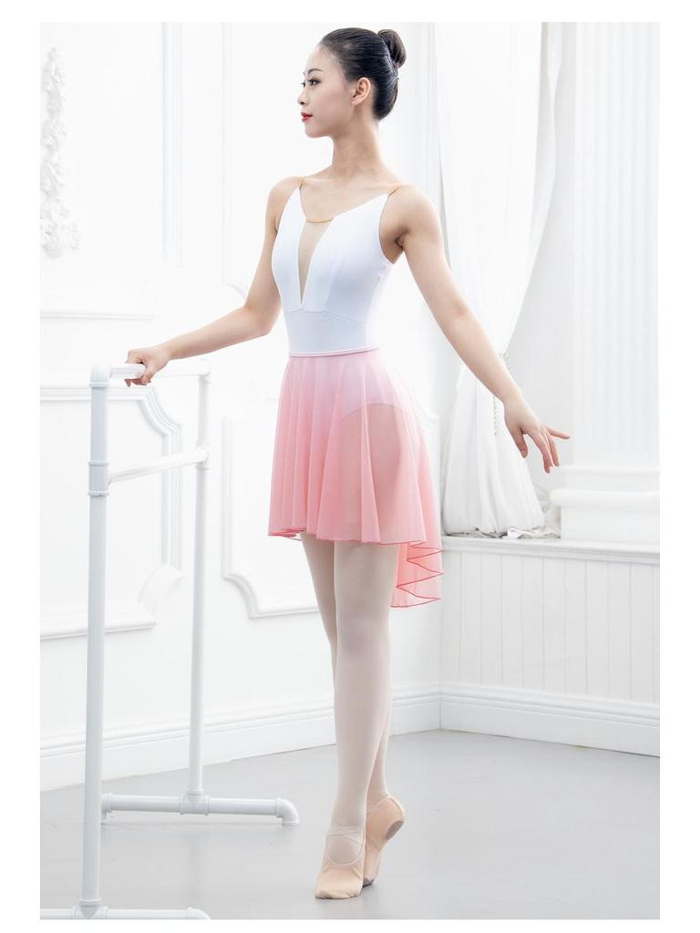 Эластичная талия Неравномерная сетчатая балетная танцевальная юбка для женщин