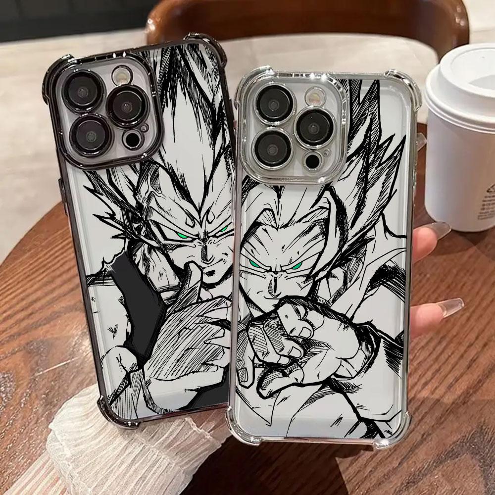 Cool Vegeta Goku Dragons Balls Art Phone Case for iPhone 11 13 15 16 17 Pro Max 14 Plus 17Air 16E 13 Pro 12 Mini 11 Clear Cover