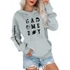 Женский модный, повседневный, удобный свитер с круглым вырезом, капюшоном, длинными рукавами и принтом в стиле регби