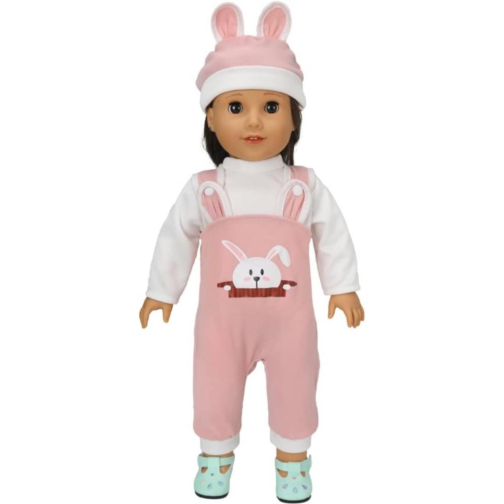 Doll Clothes for 36-43cm / 17Inch New Born Baby Dolls, Soft Outfit with Hat (Not A Doll)
