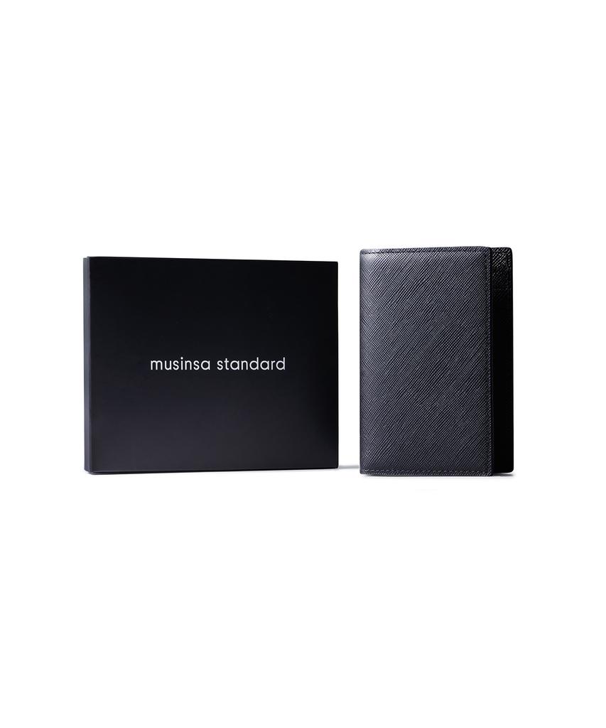 Musinsa Standard Saffiano Leather Vertical Fold Card Wallet [Black]