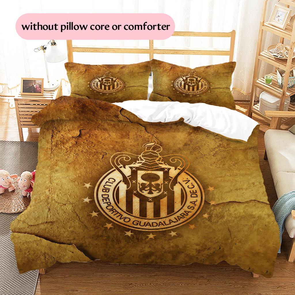 Chivas CD Guadalajara Pattern Bedding Quilt Set Home Decoration Gift (1 * duvet cover + 2 * pillowcase without core)