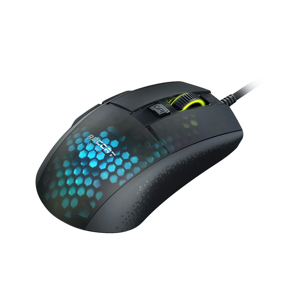 ROCCAT Burst Pro Gaming Wired Optical Side Lightweight German Compatible with Windows 7 and later Mouse, USB, Black, Optical, 16K, Switches, Buttons,
