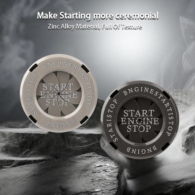 1Pcs Universal Car Start Stop Engine Push Button Cover Ring One-click Start Decor Stickers Alloy Trim Car Styling Accessories