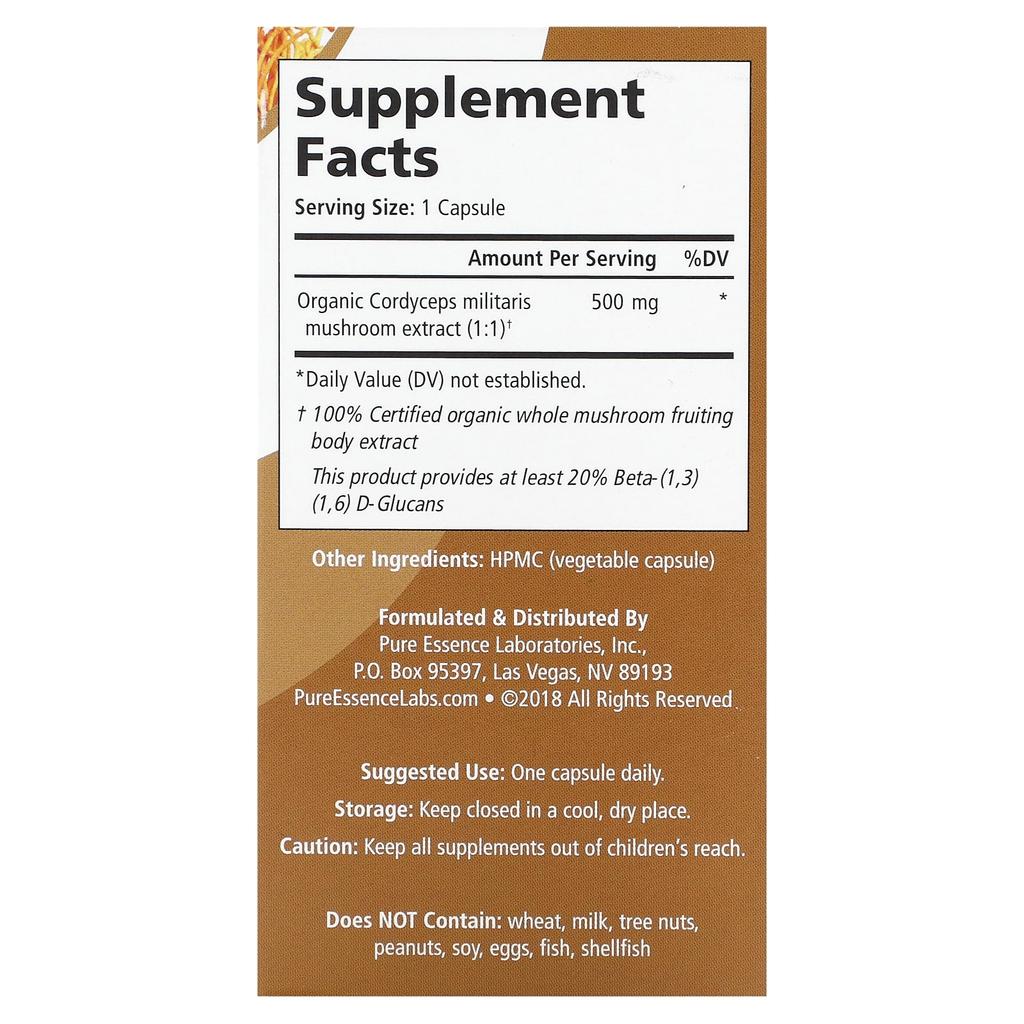 Mypure, Cordyceps Sinensis, 500 мг, 30 вегетарианских капсул