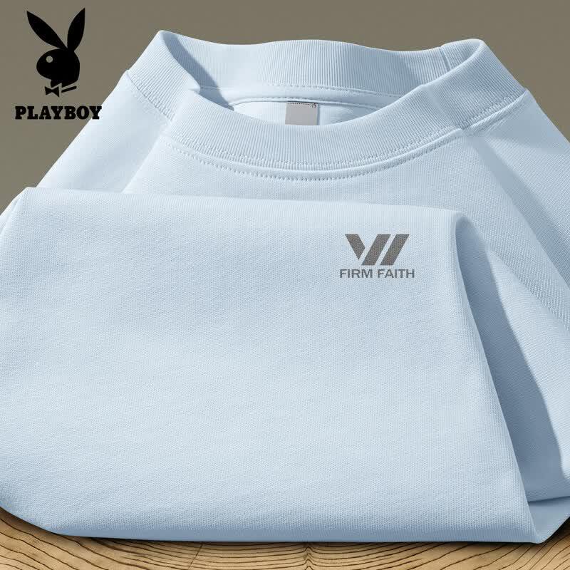 PLAYBOY Мужская летняя хлопковая футболка с круглым вырезом 2026