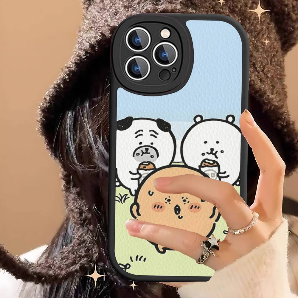 Cute J-Joke B-Bear For IPhone 16 15 14 13 12 11 Pro Max Plus Shockproof Leather Soft Phone Cover