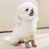 4pcs/set Elastic Puppy Warm Socks Cartoon Pattern Dog Paw Protectors Pet Footwear  Autumn Winter