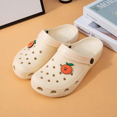 Модные женские шлепанцы оранжевого цвета, неглубокие, из ЭВА, дышащие, летние, базовые, для улицы, пляжные