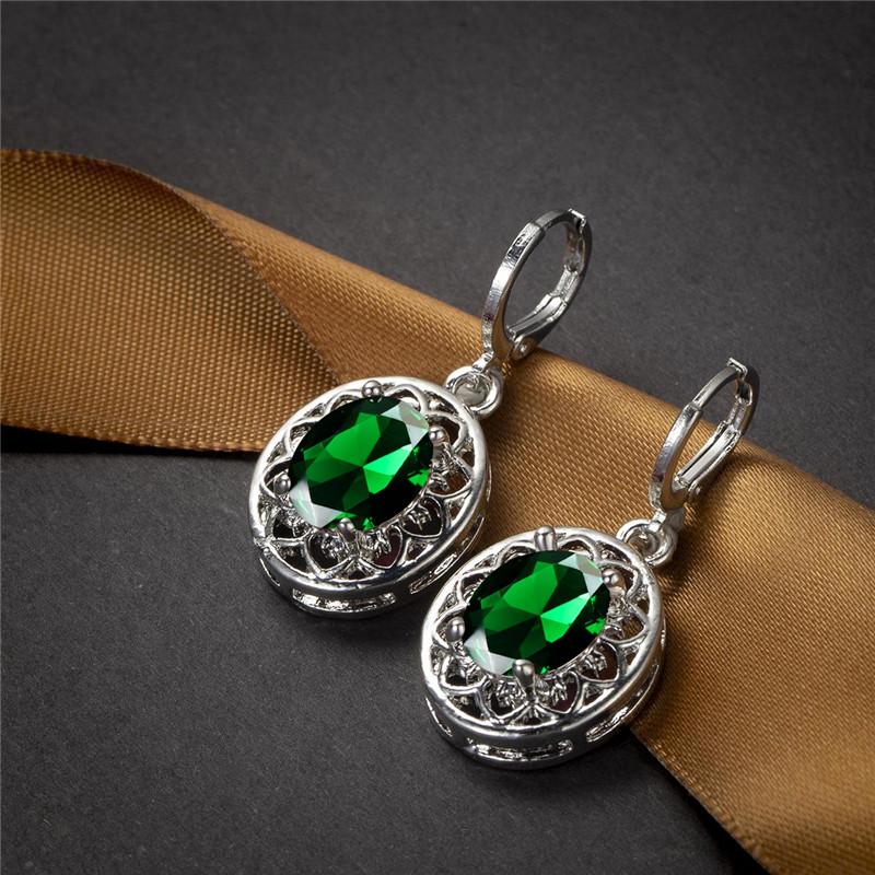 Роскошные серьги-кольца с кристаллами и радужным камнем, классические серебряные обручальные серьги, изящные овальные серьги с цветком из циркона для женщин