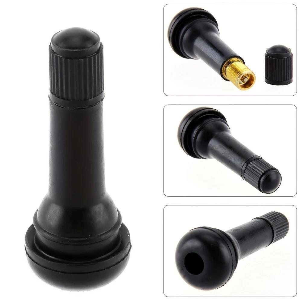Car Motorcycle Tyre Rubber Valve Stems with Brass Core 10Pcs TR413 Snap In Tubeless Tyre Valves Stems Type Rubber Valve Tool Set Valve Stems 1