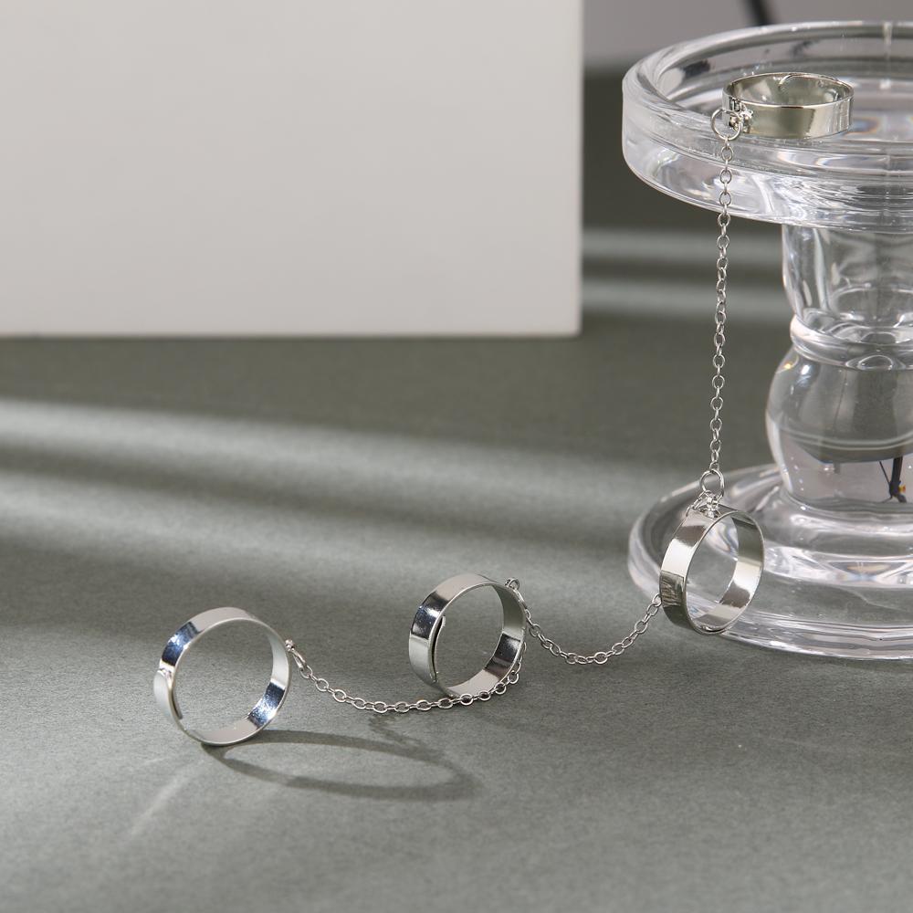 Мода Pundi Chain Комбинация Панк Открытое кольцо Темперамент Простое кольцо