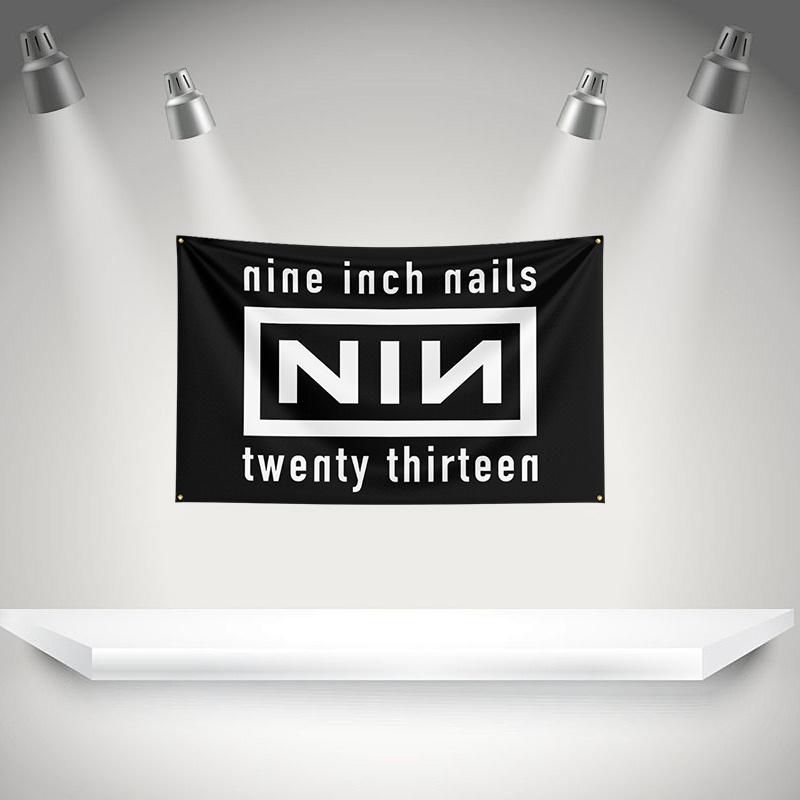 Флаг Nine Inch Nail N-NIN Баннер рок-музыкальной группы с люверсами HD-печать Гобелен Выставка Фанаты музыкальной группы Декор гаража