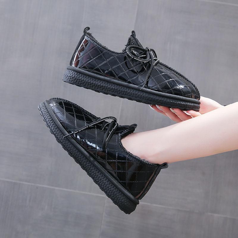 Модные женские зимние туфли Plus Velvet Flat Casual Cotton Shoes 2024 Новые толстые теплые мокасины без застежек Bread Woman Platform Snow Ankle Boots