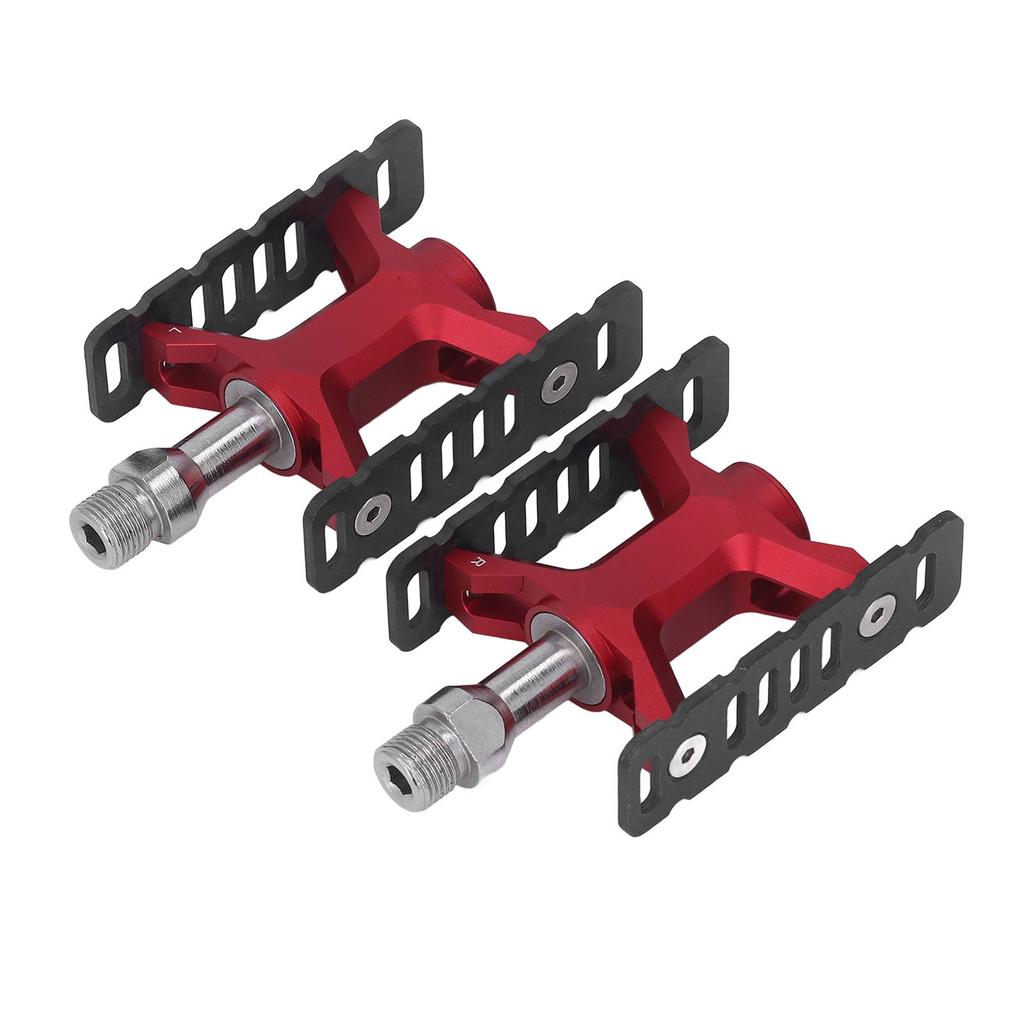 Bike Pedals Rust Proof Prevent Slip Lightweight DU Bearing Bicycle Flat Pedals for Folding Mountain Bikes 1 Pair Red