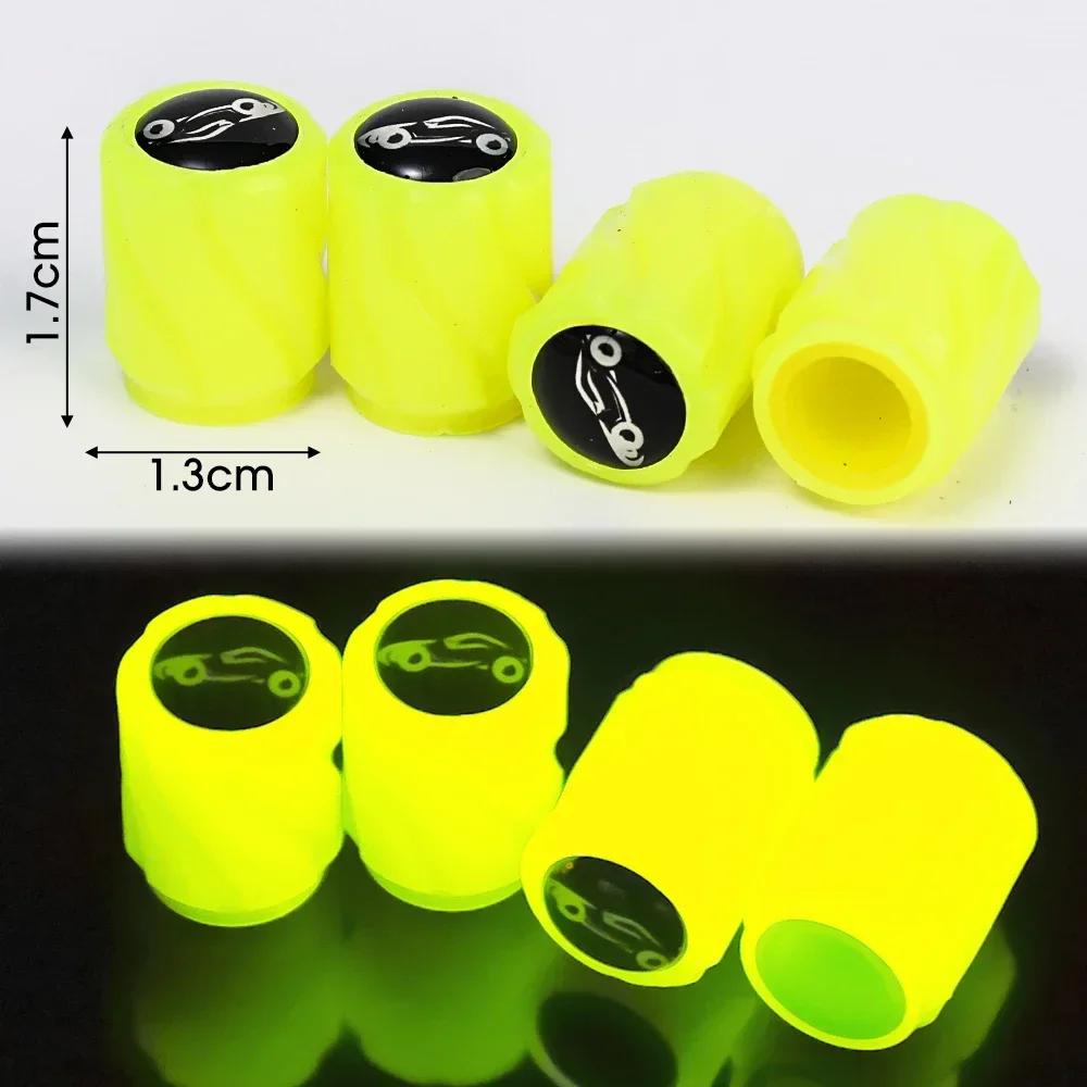 Светящиеся колпачки для автомобильных шин, светящийся декор для автомобиля, мотоцикла, велосипеда, ступицы колес, колпачки для штоков клапанов, аксессуары для укладки автомобильных шин