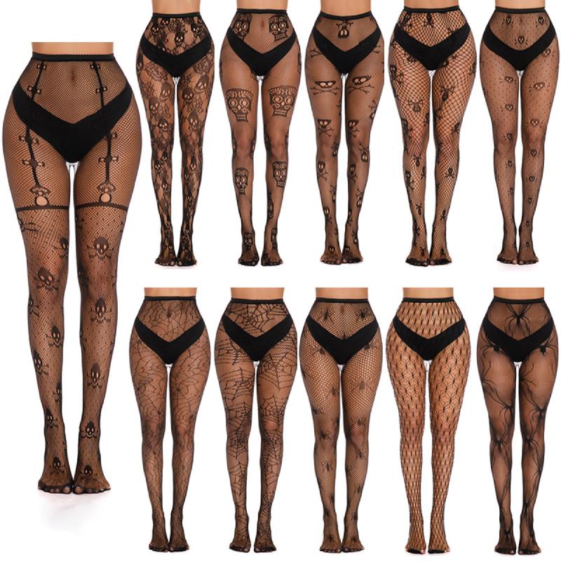 Женский набор колготок с принтом скелета на Хэллоуин Мягкий и удобный дизайн**