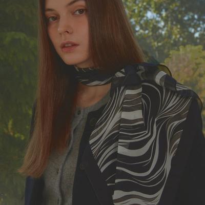 Белый Шарф-платок CRESELLE CHIFFON SILK SCARF_3 ЦВЕТА