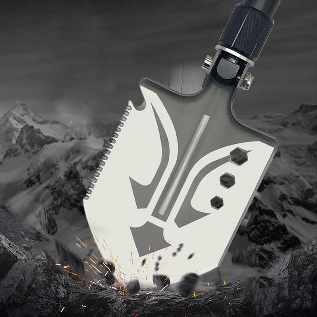 Survival Shovel Axe, Outdoor Survival Pocket Tool Extended Handle Survival Axe, Storage Bag for Camping, Backpacking, Emergency