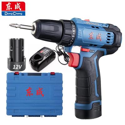 Ручная электрическая дрель Dongcheng DCJZ23-10, двухскоростная 12 В литиевая электрическая дрель-шуруповерт, электрическая отвертка, бесступенчатое переключение