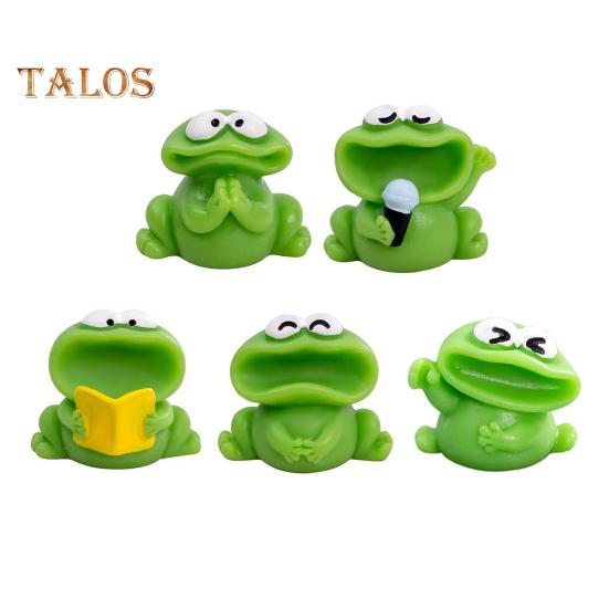 Мини-фигурки лягушек, мультяшная лягушка с большим ртом, статуэтка для мохового ландшафта, аксессуары для цветочных горшков, миниатюрное настольное украшение из смолы для автомобиля, домашнего декора