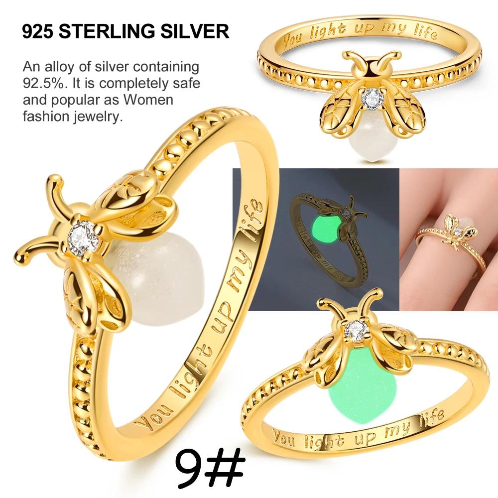 Copper Luminous Firefly Charms Beads Lovely Golden Glowworm Pendant Fit Original Bracelet Diy Women Jewelry Gift