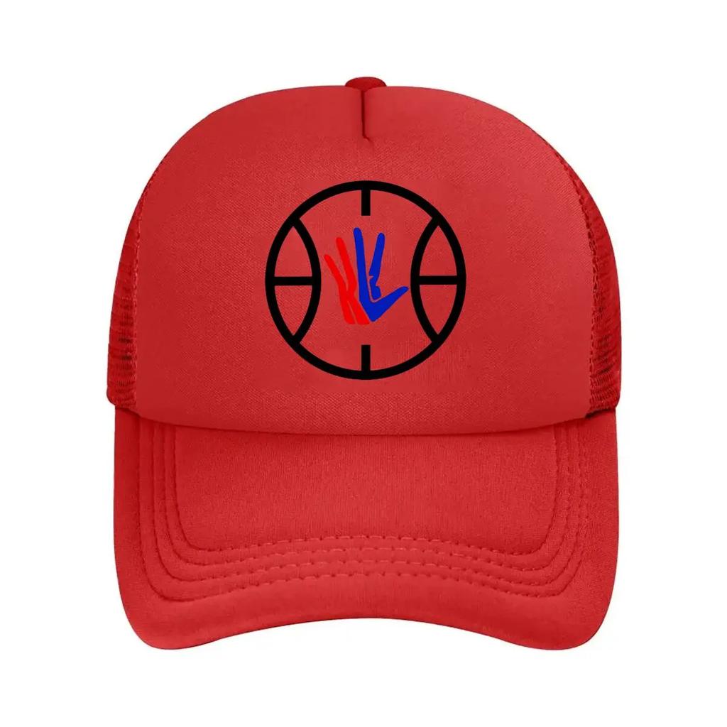 Symbolic Hand within Circular Frame Design Mesh Baseball Cap