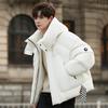 Winter Down Jacket Men's New Trendy Casual Hooded Bread Jacket Men's Teen White Duck Down