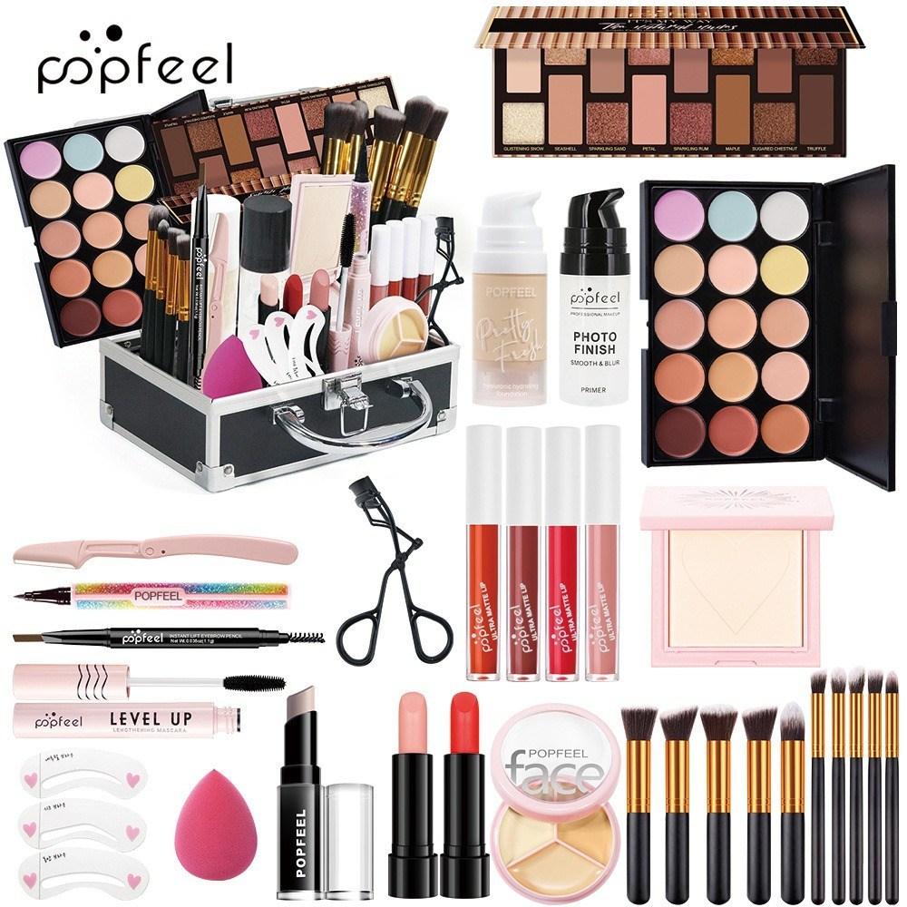 Набор косметики POPFEEL для женщин. Полный набор косметики «все в одном». Включает подводку для бровей и тени для век, 2B