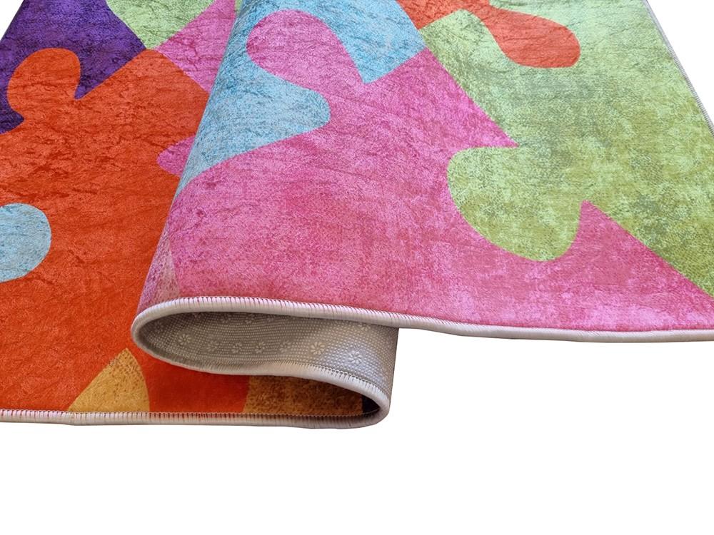 Tapis chambre enfant 100x160 cm Polyester Puzzle Multi