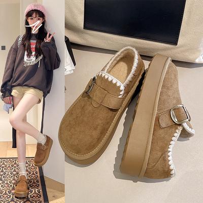 Женские мягкие эластичные зимние теплые утепленные сноубутсы на толстой подошве, нескользящие, износостойкие, для активного отдыха на открытом воздухе, спортивные хлопковые ботинки