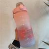 2L Large Capacity Water Bottle Straw Cup High Temperature Plastic Water Cup Time Scale Frosted Outdoor Sports Student Couple Cup