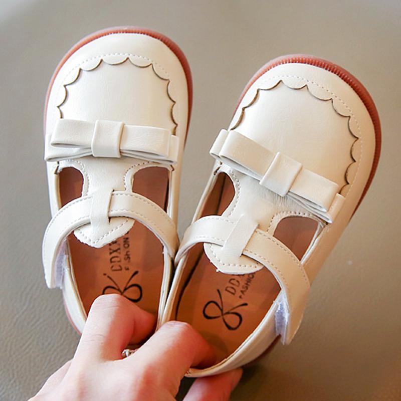 Girls Bowknot Princess Shoes Cute Elegant and Non Slip Leather Shoes