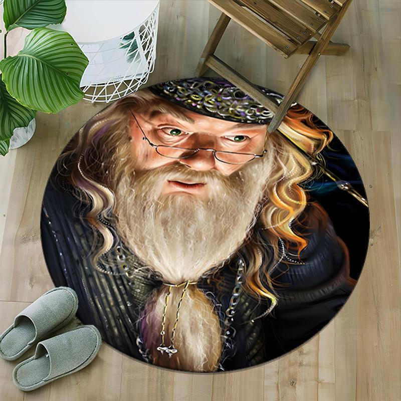1pc Hogwarts4 Carpet, Round Rug, Comfortable, Suitable for Entryways, Living Rooms, Office, And Bedrooms, Christmas Decoration