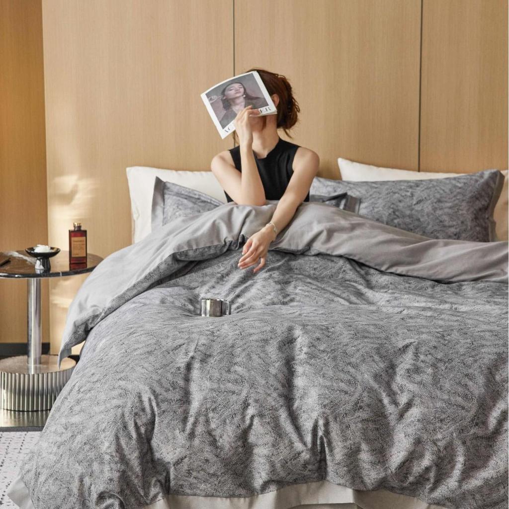 Американский ретро фланелевый постельный комплект из 4 предметов из 100% хлопка - Мягкий, теплый и приятный для кожи для осени/зимы