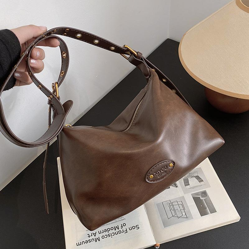 Сумка через плечо в стиле ретро, женская, новинка 2023 года, осень-зима, простая универсальная сумка-тоут, высококачественная сумка для поездок на работу и обратно