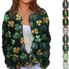 Women's Mardi Gras Print Long Sleeve Knit Cardigan Button Jacket