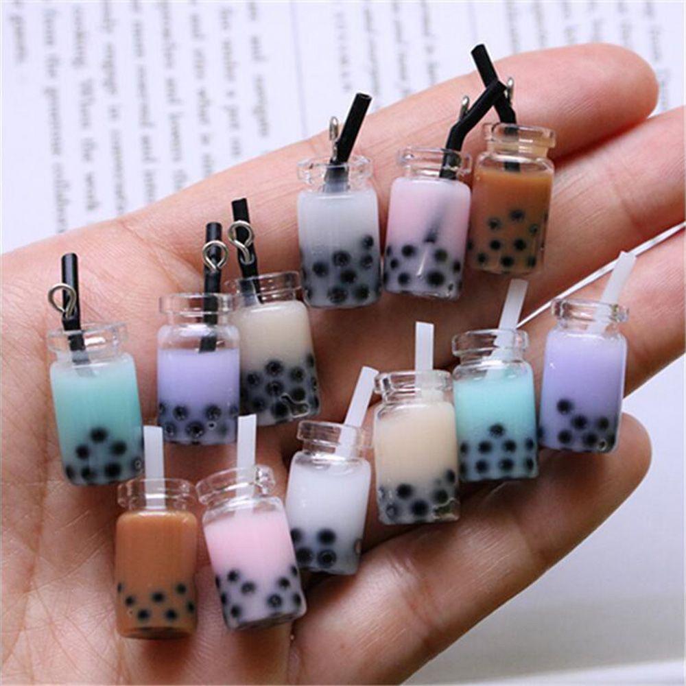 Accessories Resin Necklace Bottle Pearl Milk Tea Earrings Charms DIY Making Pendant Jewelry Making