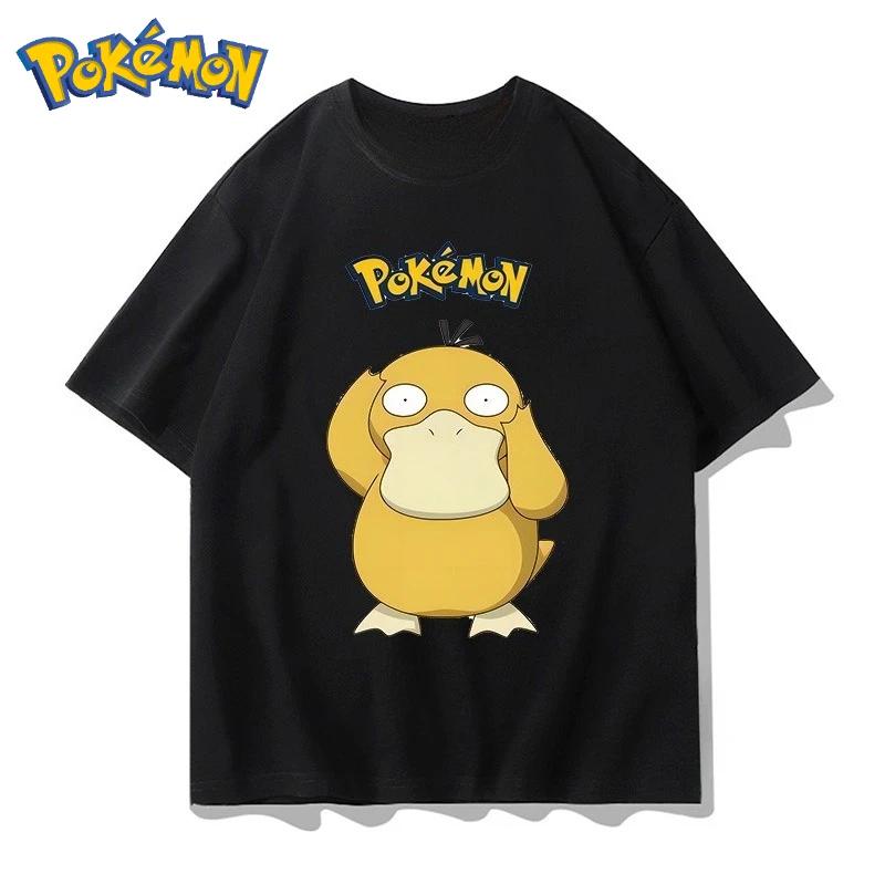 Cute Pikachu Pokémon Printed TShirt Unisex Summer Y2K Harajuku Style Loose Casual Short Sleeve Top for Street Wear