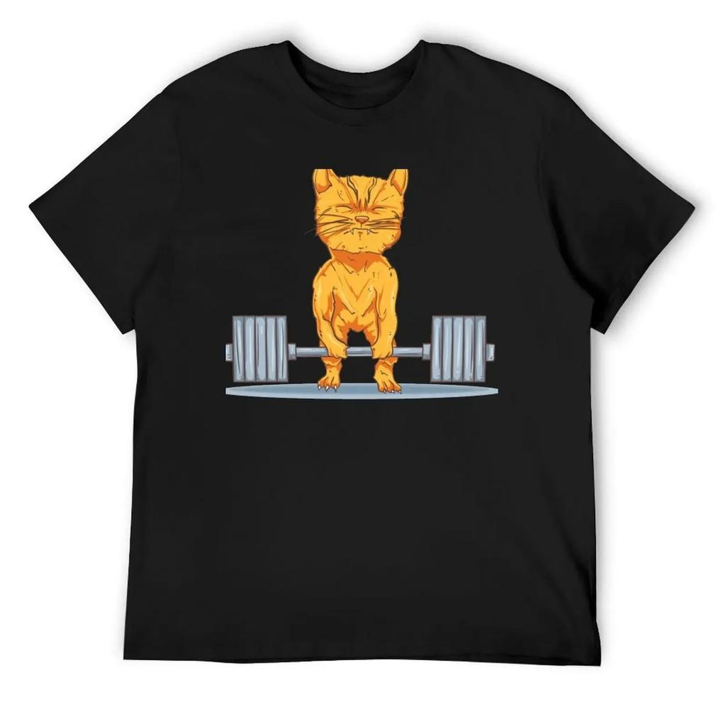 ТРЕНИРОВКА_ Футболка Cat Deadlift для мальчика больших размеров смешные костюмы аниме футболки мужские