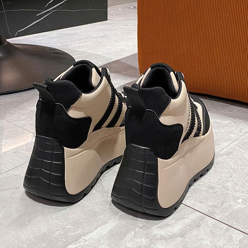 Универсальные толстоподошвенные увеличивающие рост маленькие повседневные спортивные туфли весенние новые папины кроссовки женские