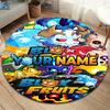 Bloody Fruits Adventure Custom Name Round Area Rug Carpet Rug For Living Room Bedroom Sofa Playroom Decor Nonslip Floor Mat