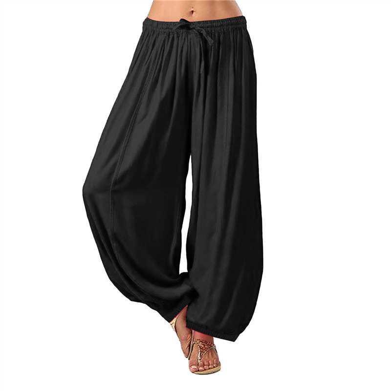 Women's Elastic Waist Harem Pants Loose Fit Casual Pants Solid Color Macaron Shade Long Trousers For Spring Daily Outdoor Wear