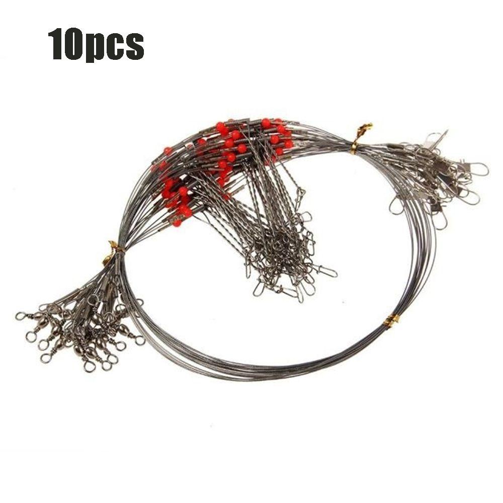Steel String Rolling Swivels Safety Snaps Leader Trace With Snap Rope Wire Fishing Wire Line