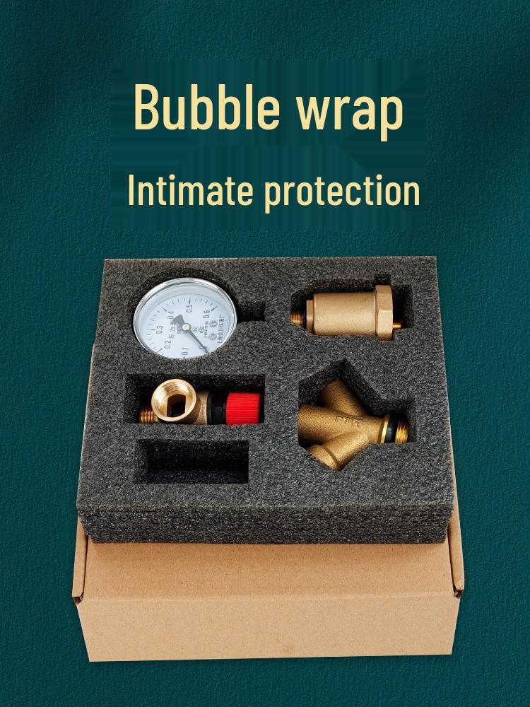 1-Inch Copper Boiler Safety Relief Valve with Auto Air Vent & Pressure Gauge