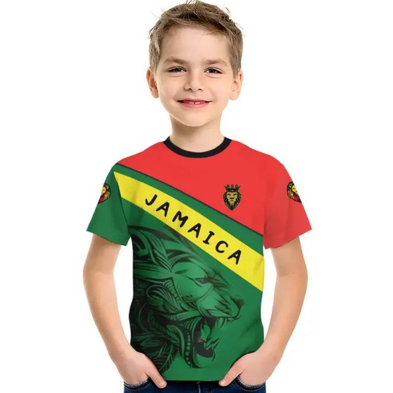 Детская футболка с 3D-принтом, летняя футболка с круглым вырезом и короткими рукавами для мальчиков в стиле аниме с 3D-принтом