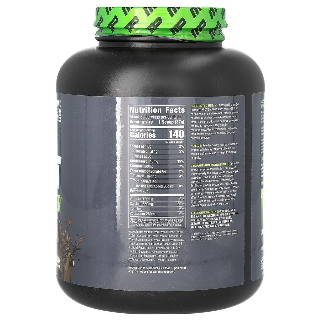 MusclePharm Combat Protein Powder, Chocolate Milk, 4.1 Lb (1.86 Kg)