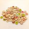 Смешанные разноцветные деревянные круглые пуговицы с 4 отверстиями для шитья поделок для скрапбукинга