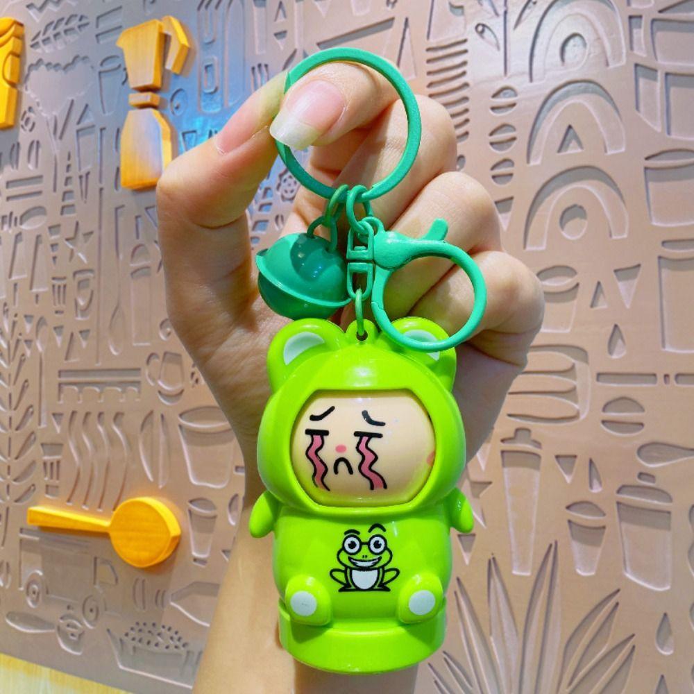 Rabbit Face Changing Doll Cartoon Doll Toy Key Ring Creative Frog Keychain  Playing Supplies